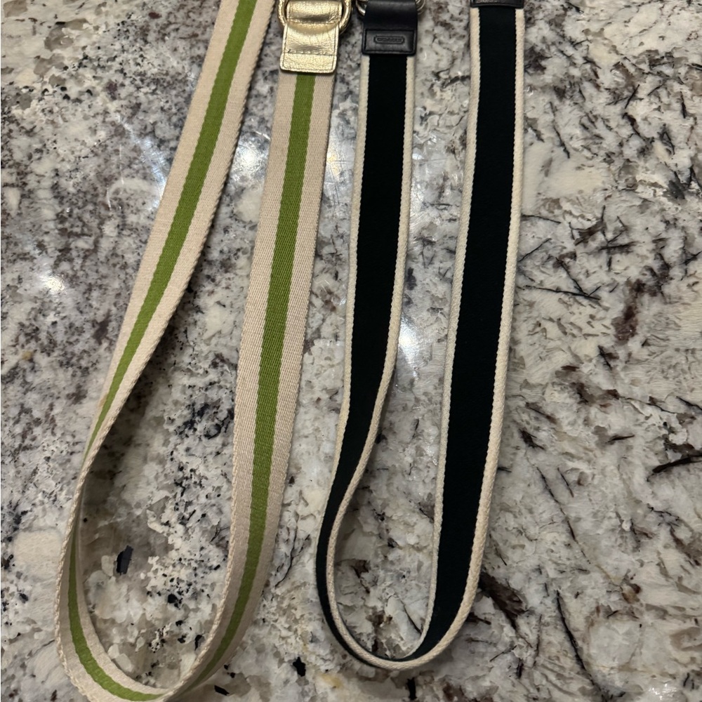 Green and Cream Striped Belt